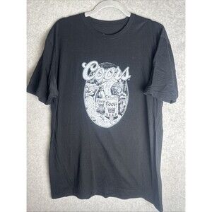 COORS Golden Lager Beer Can & Bottle T Shirt Men's Size XL Black/White